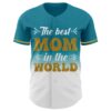 Custom Teal Old Gold-White 3D Pattern Design Gradient Mother's Day Authentic Baseball Jersey