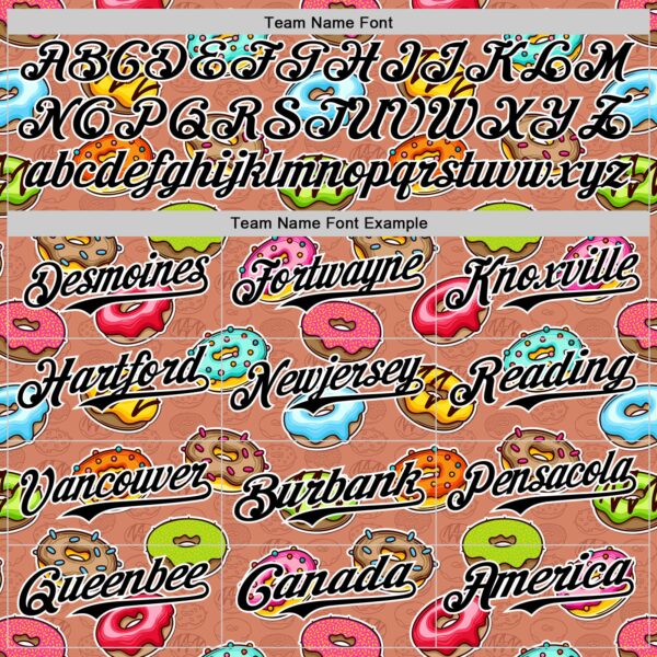 Custom Brown Black-White 3D Pattern Design Foodie Food Dessert Doughnut Authentic Baseball Jersey