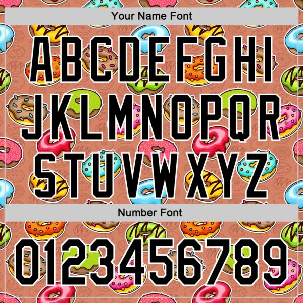 Custom Brown Black-White 3D Pattern Design Foodie Food Dessert Doughnut Authentic Baseball Jersey