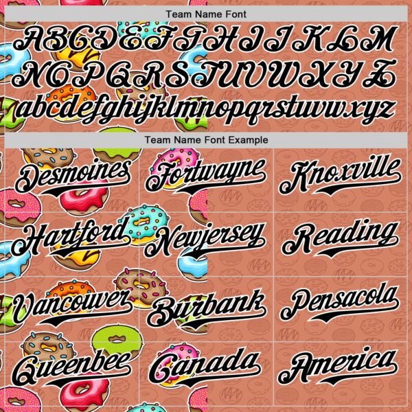 Custom Brown Black-White 3D Pattern Design Foodie Food Dessert Doughnut Authentic Baseball Jersey