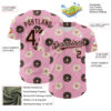 Custom Light Pink Brown-Neon Pink 3D Pattern Design Foodie Food Dessert Doughnut Authentic Baseball Jersey