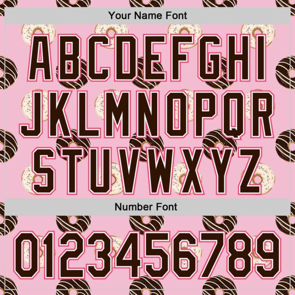 Custom Light Pink Brown-Neon Pink 3D Pattern Design Foodie Food Dessert Doughnut Authentic Baseball Jersey