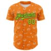 Custom Bay Orange Neon Green-Black 3D Pattern Design Foodie Fast Food Burger Authentic Baseball Jersey