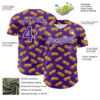 Custom Purple White 3D Pattern Design Foodie Fast Food Hot Dog Authentic Baseball Jersey