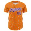 Custom Bay Orange Purple-White 3D Pattern Design Foodie Fast Food Cheese Pizza Dessert Ice Cream Authentic Baseball Jersey