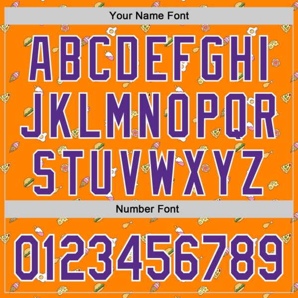 Custom Bay Orange Purple-White 3D Pattern Design Foodie Fast Food Cheese Pizza Dessert Ice Cream Authentic Baseball Jersey