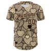 Custom Cream Brown 3D Pattern Design Foodie Food Snack Heart Chocolate Authentic Baseball Jersey