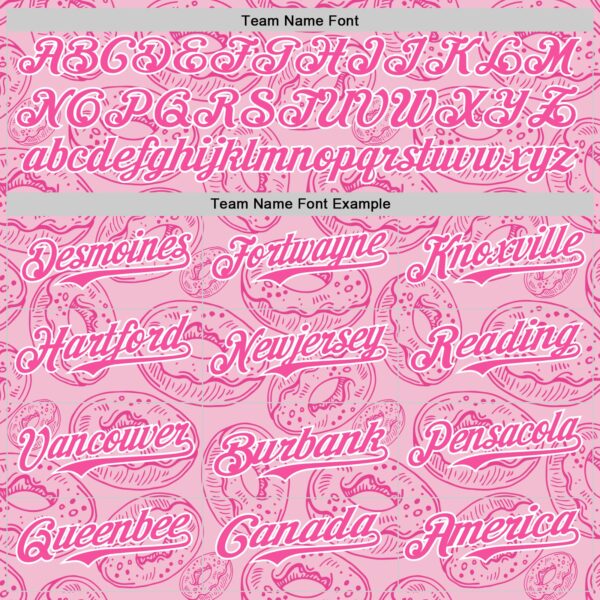 Custom Light Pink Pink-White 3D Pattern Design Christmas Foodie Food Dessert Donut Authentic Baseball Jersey