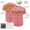 Custom Medium Pink Yellow-Black 3D Pattern Design Foodie Food Fruit Apple Authentic Baseball Jersey