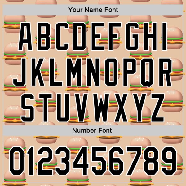 Custom Vegas Gold Black-White 3D Pattern Design Foodie Fast Food Burger Authentic Baseball Jersey