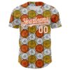Custom Gold White-Orange 3D Pattern Design Foodie Food Fruit Orange Authentic Baseball Jersey