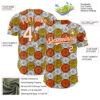Custom Gold White-Orange 3D Pattern Design Foodie Food Fruit Orange Authentic Baseball Jersey