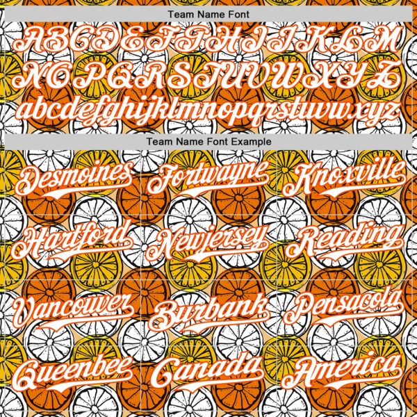 Custom Gold White-Orange 3D Pattern Design Foodie Food Fruit Orange Authentic Baseball Jersey