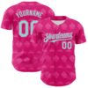 Custom Hot Pink Ice Blue-Pink 3D Pattern Design Foodie Food Dessert Cake Authentic Baseball Jersey