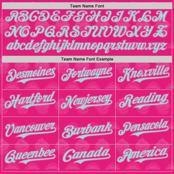 Custom Hot Pink Ice Blue-Pink 3D Pattern Design Foodie Food Dessert Cake Authentic Baseball Jersey