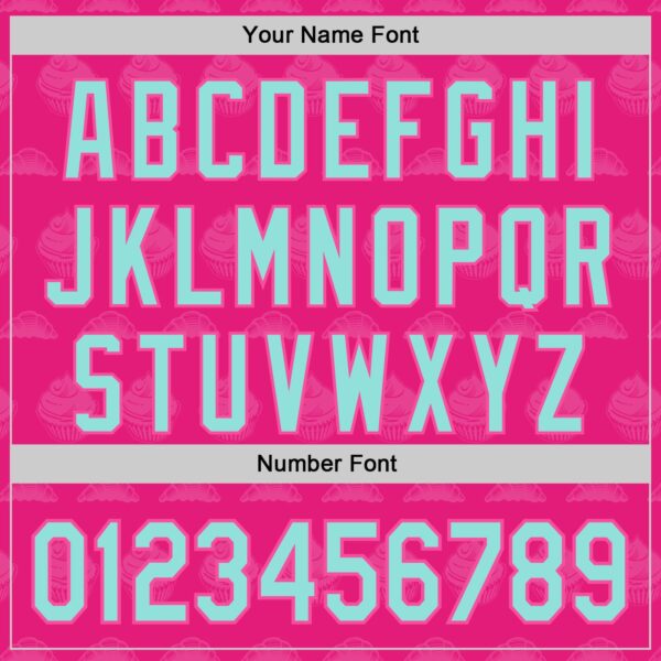 Custom Hot Pink Ice Blue-Pink 3D Pattern Design Foodie Food Dessert Cake Authentic Baseball Jersey