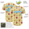 Custom Yellow Sky Blue-White 3D Pattern Design Foodie Food Dessert Cupcake Authentic Baseball Jersey
