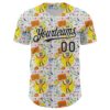 Custom White Black 3D Pattern Design Funny Cartoon Food Dessert Ice Ceam Authentic Baseball Jersey