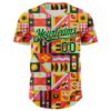 Custom Yellow Green-Pea Green 3D Ambartive Abstract Shapes Pattern Authentic Baseball Jersey