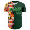 Custom Green Pea Green 3D Ambartive Abstract Shapes Pattern Authentic Baseball Jersey