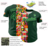 Custom Green Pea Green 3D Ambartive Abstract Shapes Pattern Authentic Baseball Jersey