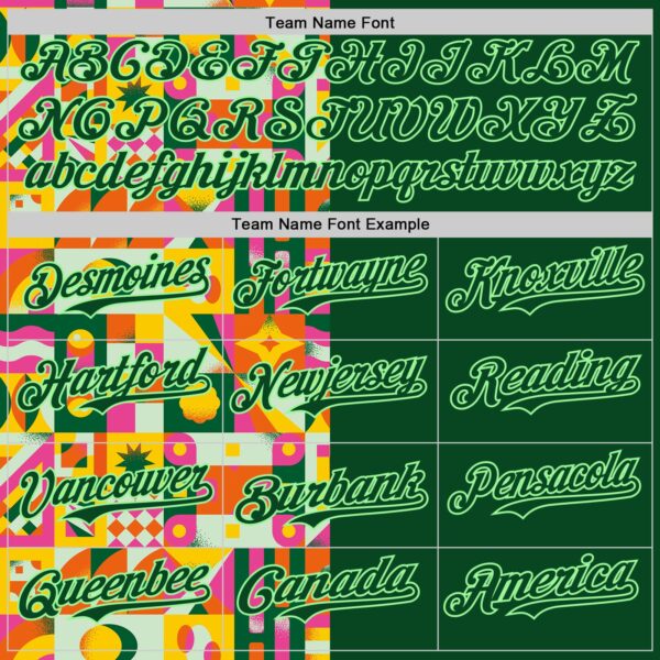 Custom Green Pea Green 3D Ambartive Abstract Shapes Pattern Authentic Baseball Jersey
