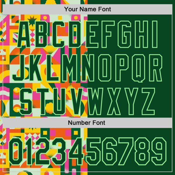 Custom Green Pea Green 3D Ambartive Abstract Shapes Pattern Authentic Baseball Jersey