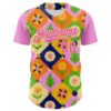 Custom Pink Cream 3D Ambartive Abstract Flowers Pattern Authentic Baseball Jersey