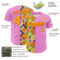 Custom Pink Yellow-Orange 3D Ambartive Abstract Flowers Pattern Authentic Baseball Jersey