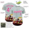 Custom Blue Pink-White 3D Cindy Suen Conveyor Belt Sushi Authentic Baseball Jersey