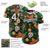 Custom Green White-Black 3D Mexican Festival Sombrero And Skull Cinco de Mayo Authentic Baseball Jersey