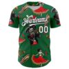 Custom Kelly Green White-Black 3D Mexican Festival Skull Cinco de Mayo Authentic Baseball Jersey