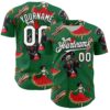 Custom Kelly Green White-Black 3D Mexican Festival Skull Cinco de Mayo Authentic Baseball Jersey