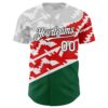 Custom White Red Kelly Green-Black 3D Mexico Authentic Baseball Jersey