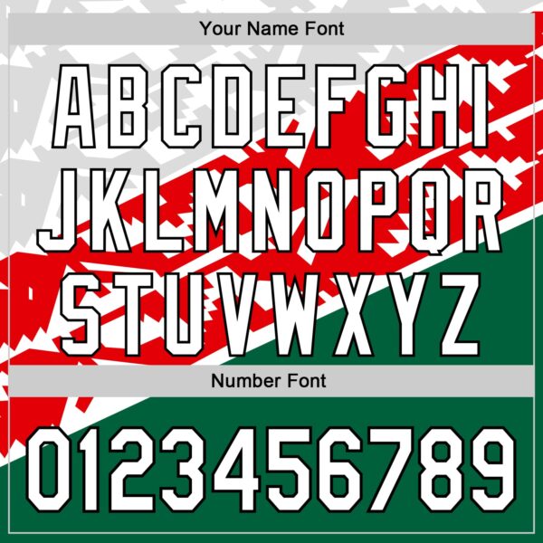 Custom White Red Kelly Green-Black 3D Mexico Authentic Baseball Jersey