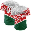 Custom White Red Kelly Green-Black 3D Mexico Authentic Baseball Jersey