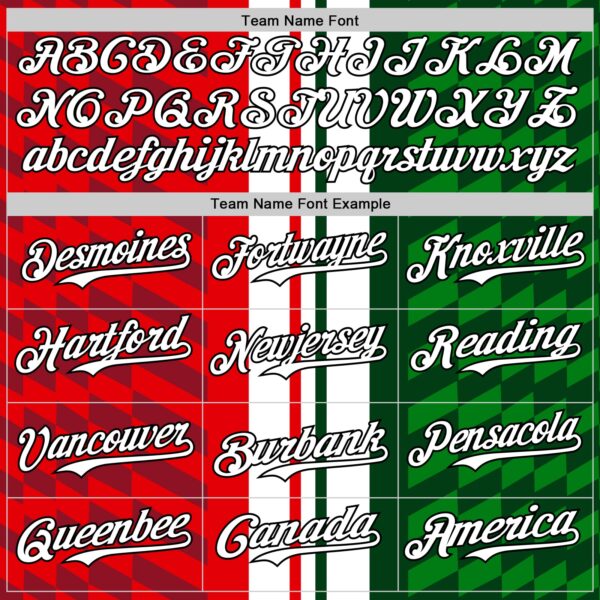 Custom White Red Green-Black 3D Mexico Authentic Baseball Jersey