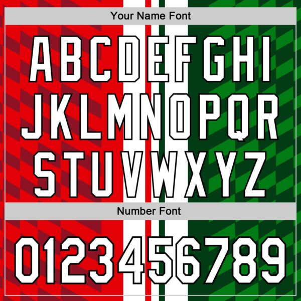 Custom White Red Green-Black 3D Mexico Authentic Baseball Jersey