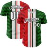 Custom White Red Green-Black 3D Mexico Authentic Baseball Jersey