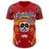 Custom Red Navy-White 3D Mexican Festival Flower And Skull Sombrero Cinco de Mayo Authentic Baseball Jersey