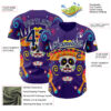 Custom Purple Navy-White 3D Mexican Festival Flower Skull With Sombrero Cinco de Mayo Authentic Baseball Jersey