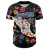Custom Black Navy-White 3D Mexico Map With Tropical Plant And Animal Authentic Baseball Jersey