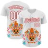Custom White Red 3D Mexican Festival Flower Skull With Sombrero Cinco de Mayo Authentic Baseball Jersey
