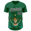 Custom Kelly Green Black-White 3D Mexican Festival Flower Skull With Sombrero Cinco de Mayo Authentic Baseball Jersey