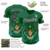 Custom Kelly Green Black-White 3D Mexican Festival Flower Skull With Sombrero Cinco de Mayo Authentic Baseball Jersey