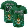 Custom Kelly Green Black-White 3D Mexican Festival Flower Skull With Sombrero Cinco de Mayo Authentic Baseball Jersey