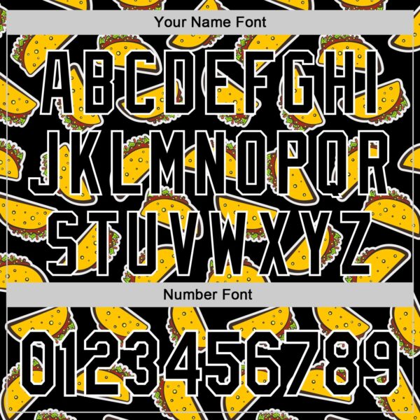 Custom Black White 3D Mexican Festival Taco Cinco de Mayo Authentic Baseball Jersey