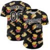 Custom Black White 3D Mexican Festival Nachos And Tacos Cinco de Mayo Authentic Baseball Jersey