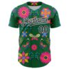 Custom Kelly Green Black-White 3D Mexican Festival Flower Cinco de Mayo Authentic Baseball Jersey