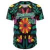Custom Black Kelly Green-White 3D Mexican Festival Flower Cinco de Mayo Authentic Baseball Jersey